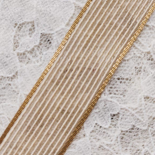 Faux Jute Net with Border - Cream