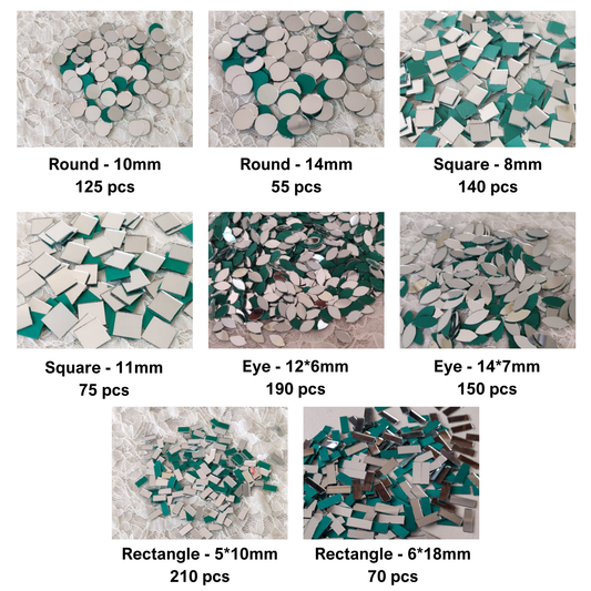 Kit 25 - Mirror Kit for Lippan Art - 9 Shapes - 15 Sizes (2190 pcs)
