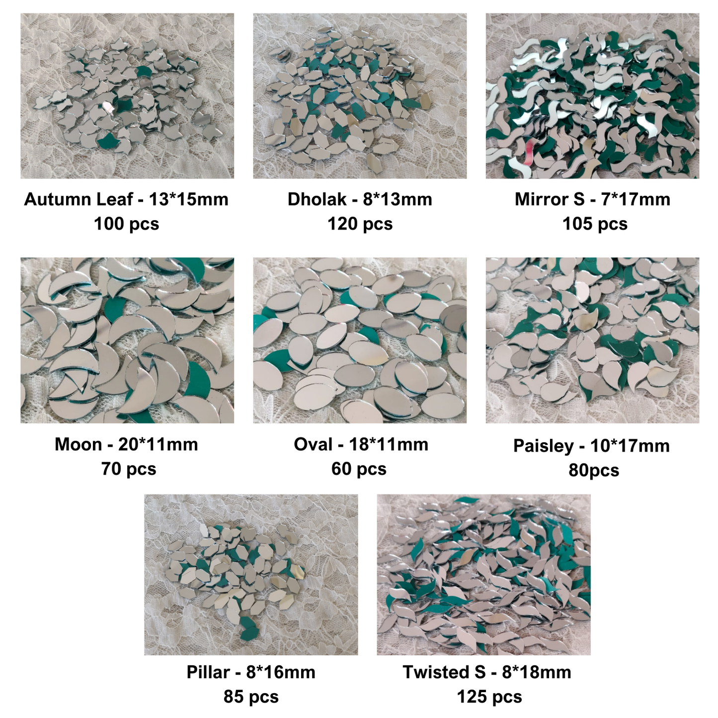 Kit 27 - Mirror Kit for Lippan Art - 15 Shapes (1700 pcs)