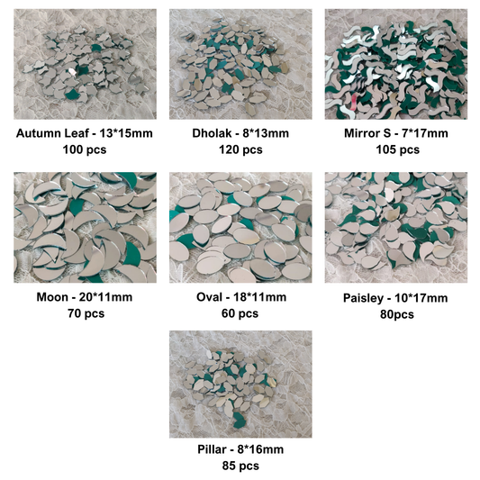 Kit 28 - Premium Shapes Mirror Kit for Lippan Art - 15 Shapes (1300 pcs)