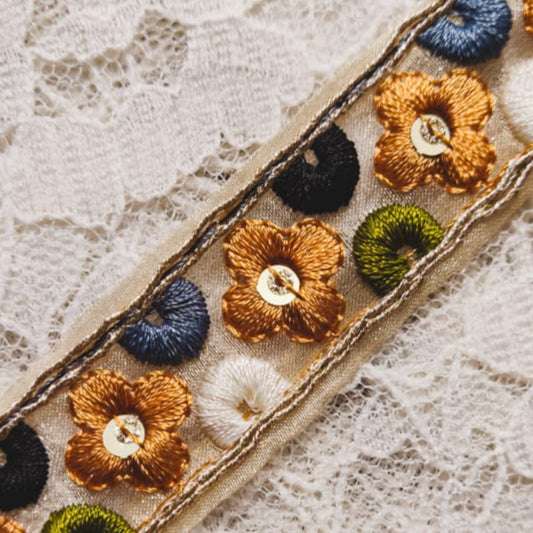 Embroidered Lace - Golden