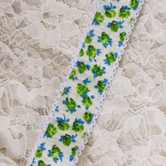 White with Green Flowers