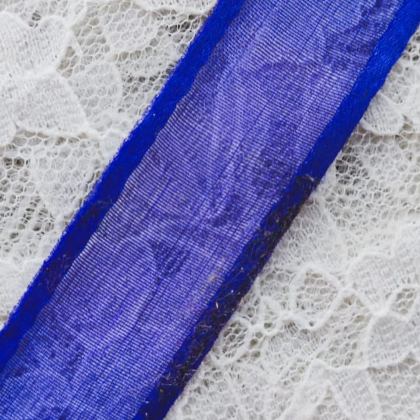 Organza with border - Purple