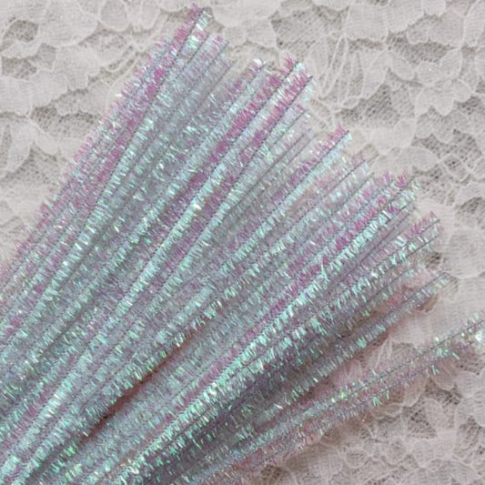 Glitter Pipe Cleaner - White