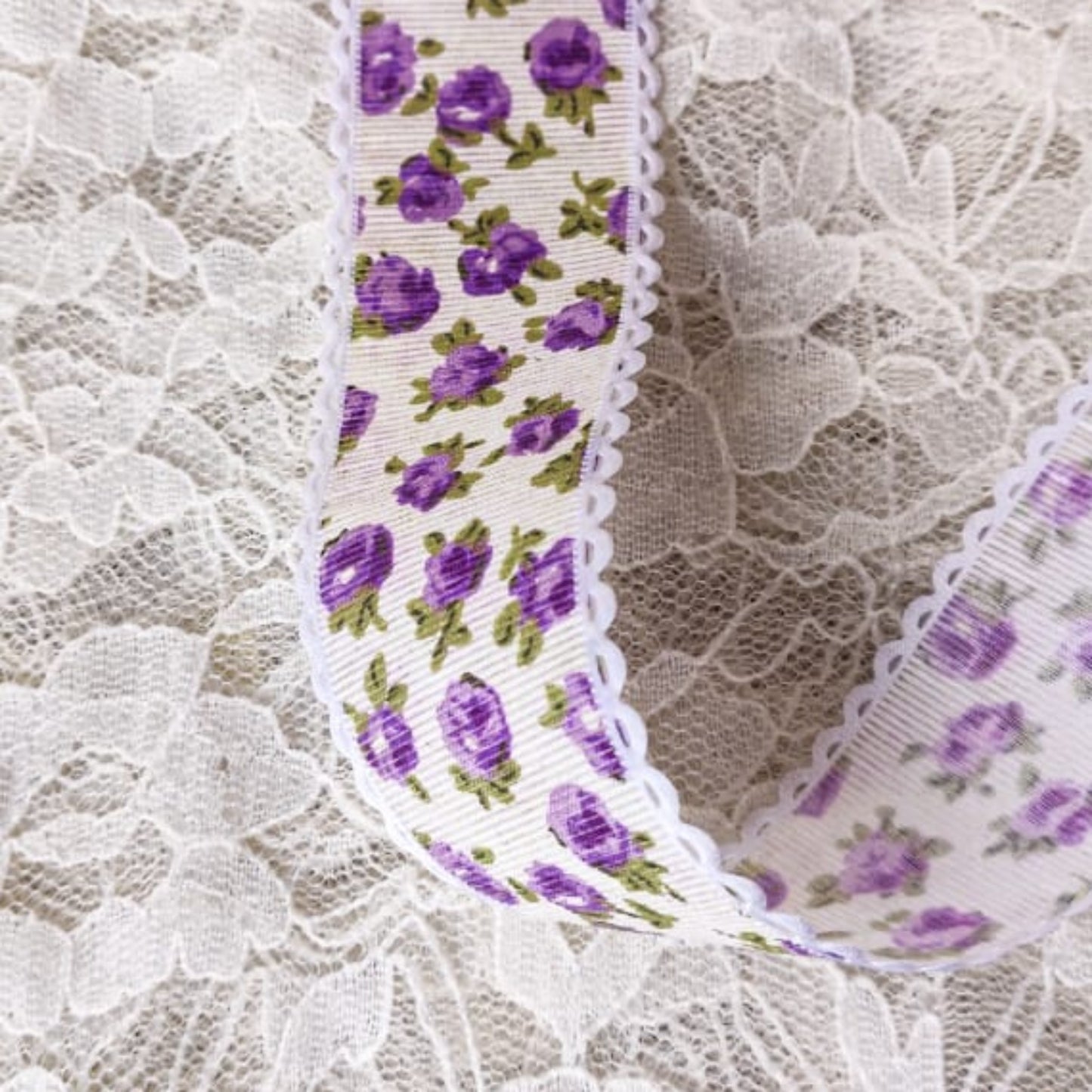 White with Purple Flowers