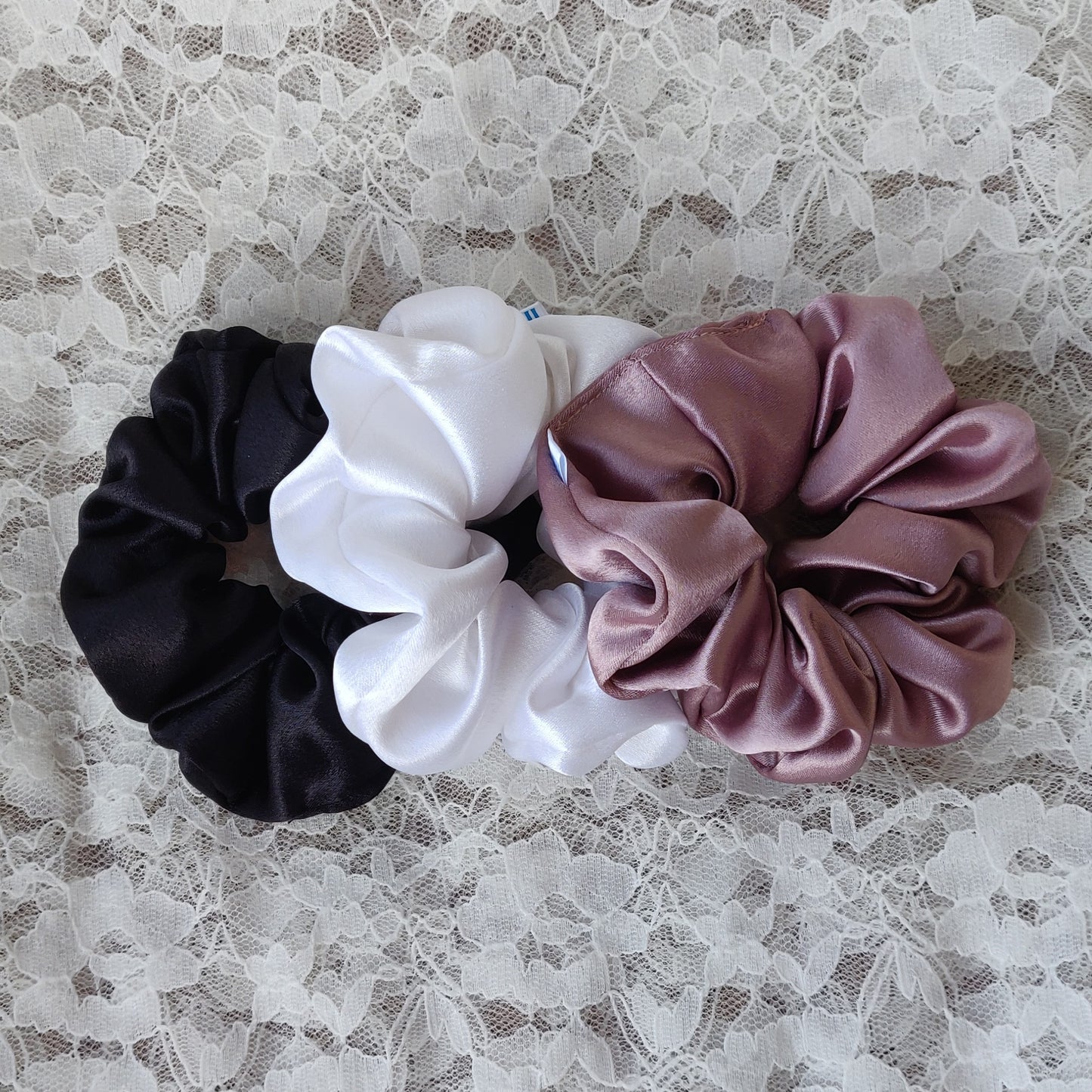 CO1 - Premium Satin Scrunchies for Women / Girls - Large Size - Pack of 3