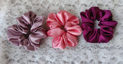 CO3 - Premium Satin Scrunchies for Women / Girls - Large Size - Pack of 3