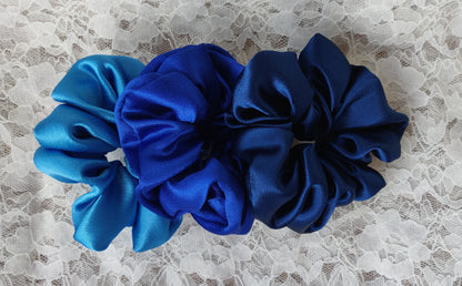 CO4 - Premium Satin Scrunchies for Women / Girls - Large Size - Pack of 3