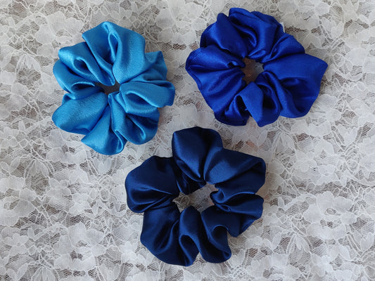 CO4 - Premium Satin Scrunchies for Women / Girls - Large Size - Pack of 3