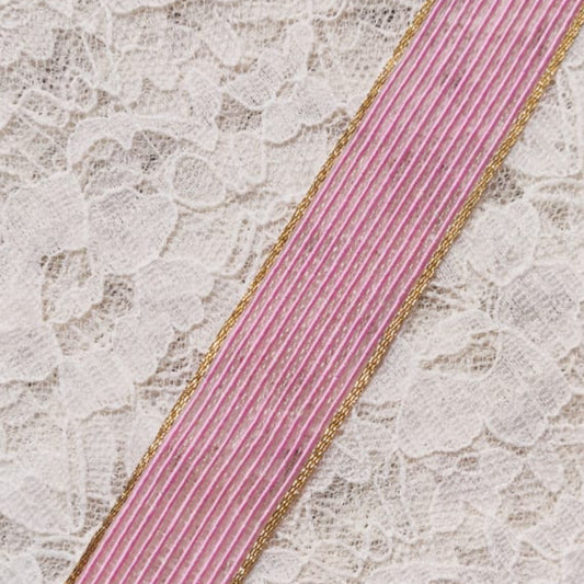 Faux Jute Net with Border - Pink