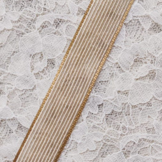 Faux Jute Net with Border - Cream