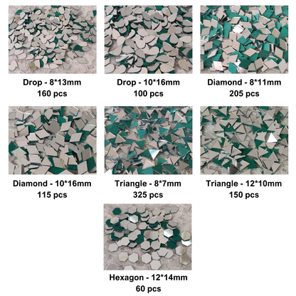 Kit 25 - Mirror Kit for Lippan Art - 9 Shapes - 15 Sizes (2190 pcs)