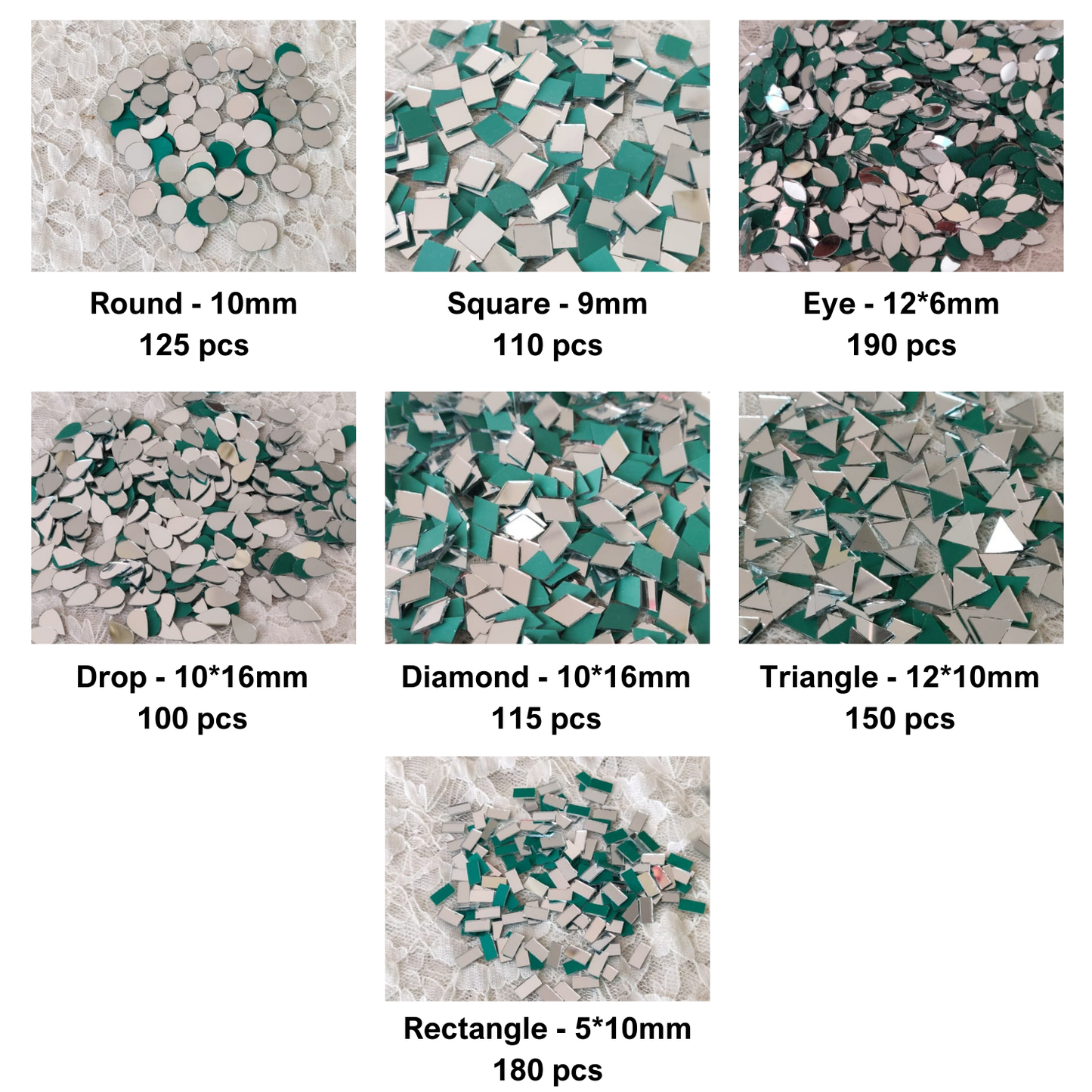 Kit 26 - Mirror Kit for Lippan Art - 15 Shapes (1650 pcs)