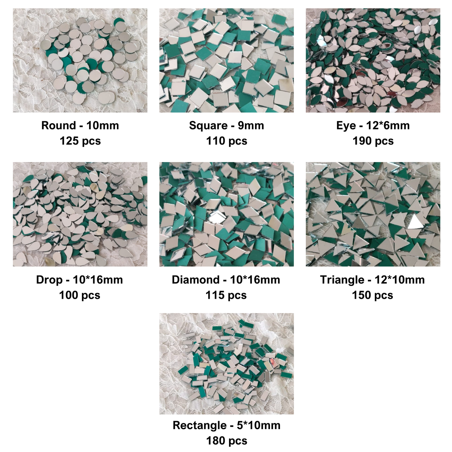 Kit 27 - Mirror Kit for Lippan Art - 15 Shapes (1700 pcs)