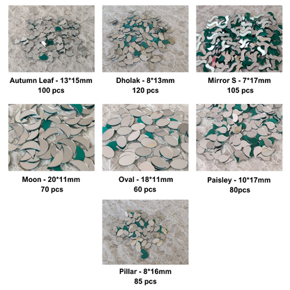 Kit 28 - Premium Shapes Mirror Kit for Lippan Art - 15 Shapes (1300 pcs)