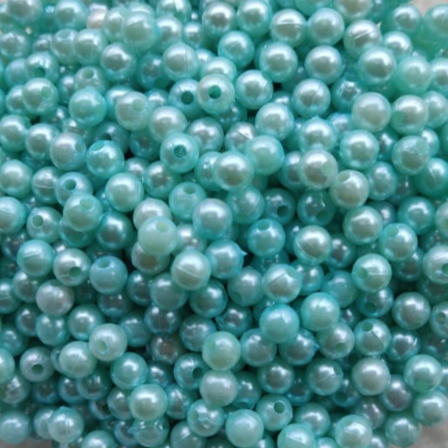 Acrylic Pearl With Hole - Aqua