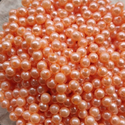 Acrylic Pearl With Hole - Peach