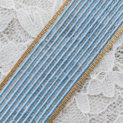 Faux Jute Net with Border - Blue