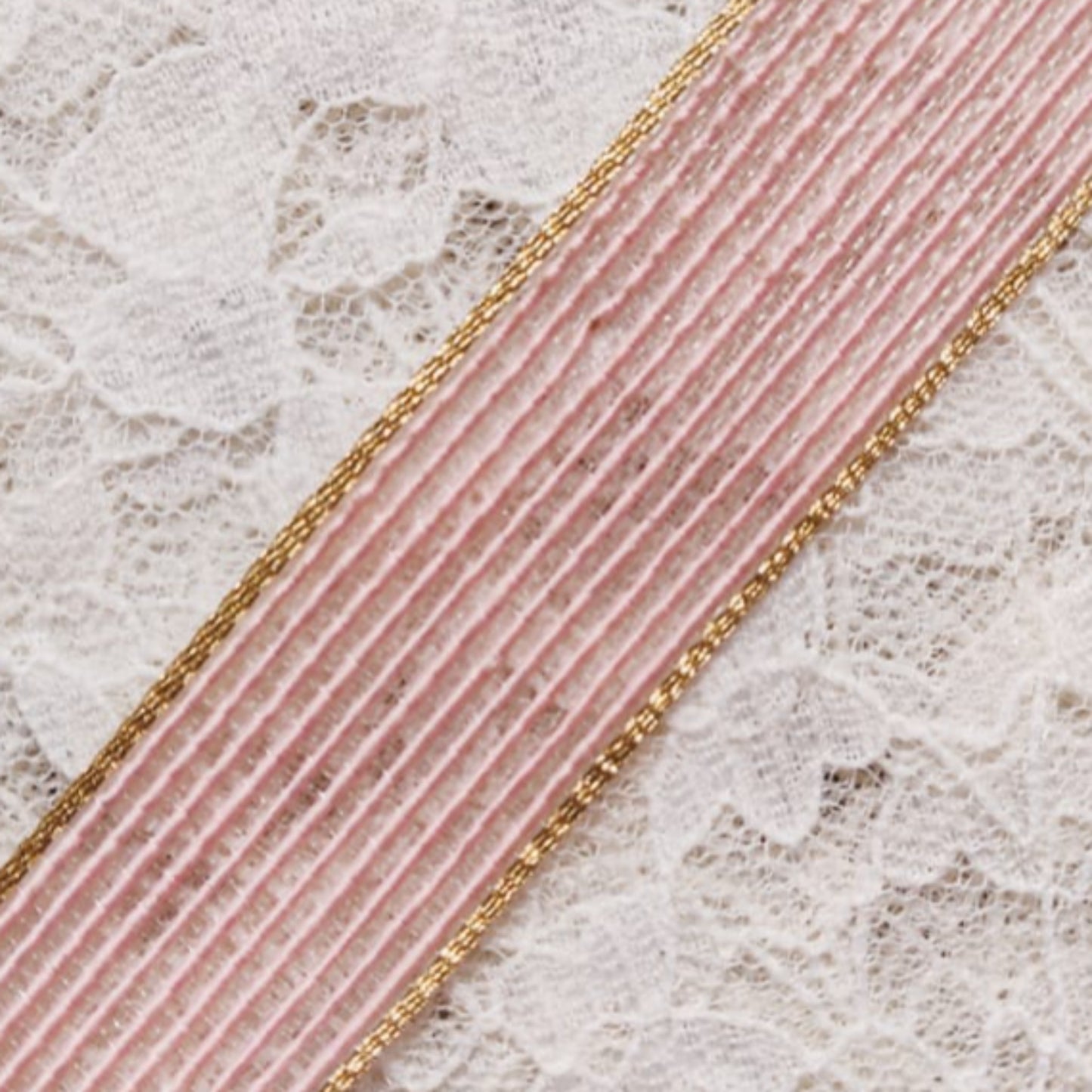 Faux Jute Net with Border - Rose Gold