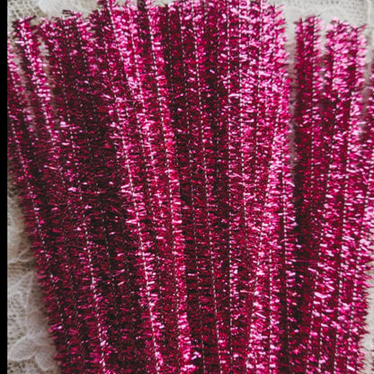 Glitter Pipe Cleaner - Dark Pink