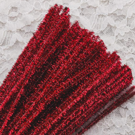 Glitter Pipe Cleaner - Red