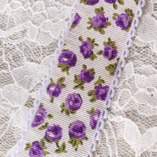 White with Purple Flowers