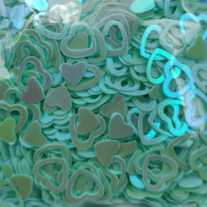 Sequins - Hearts - Green